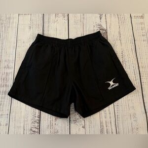NWOT Gilbert Rugby Shorts Mens L, Black Logo Embroidered Pockets Drawstring
